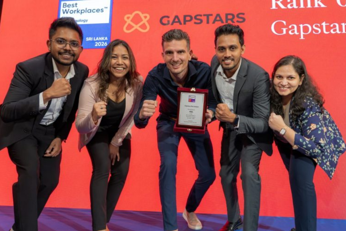 Gapstars Earns Fourth Place in Sri Lanka’s Tech Industry in Great Place to Work 2026